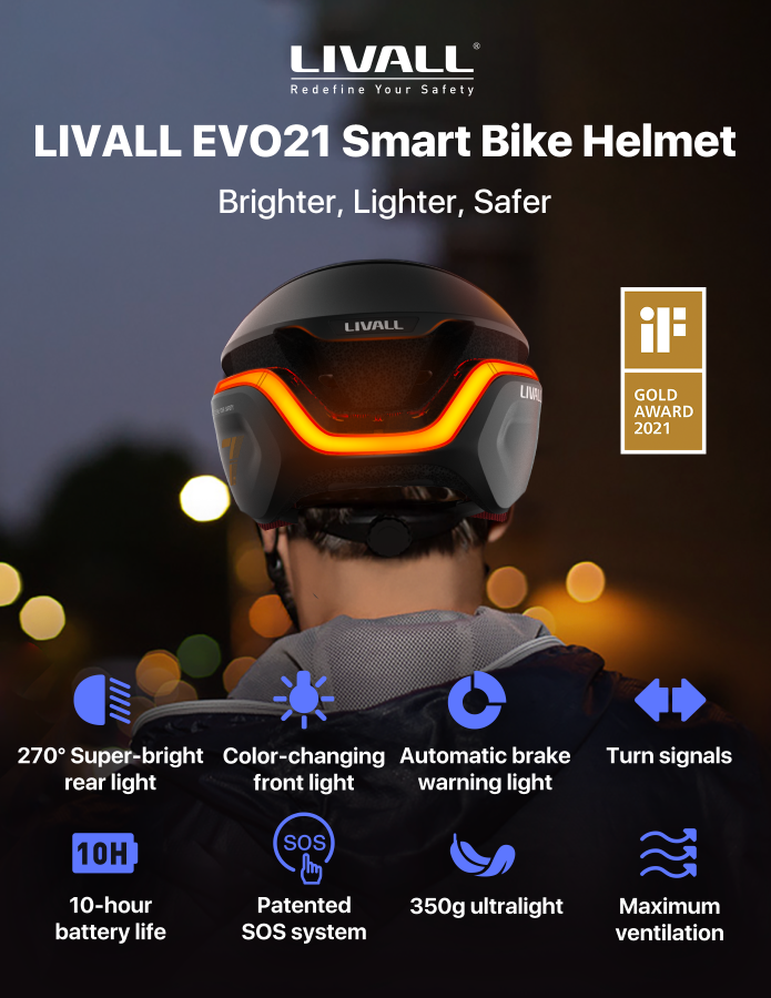 LIVALL Smart Helmet: 360 Active Protection | KICKSTARTECH