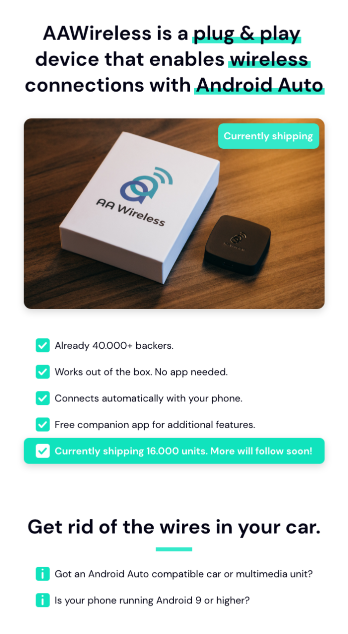 AA Wireless: Wireless Android Auto