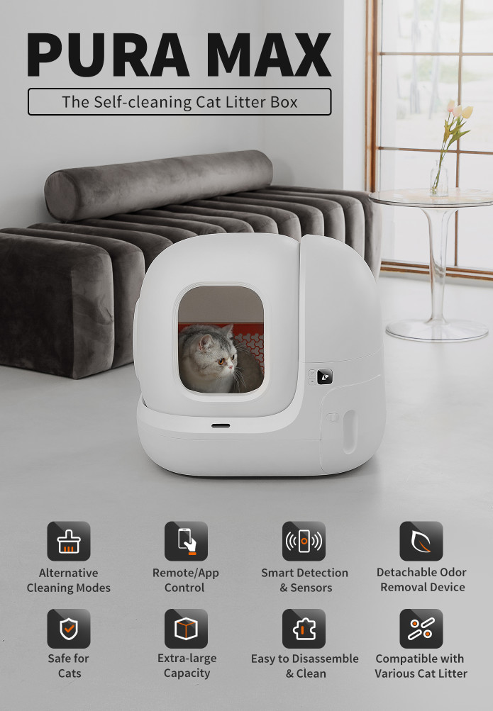  PETKIT Self Cleaning Cat Litter Box Pura Max, Newest Version  Automatic Cats Litter Box APP Remote Control with Large Space : Pet Supplies