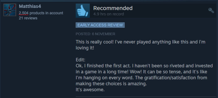 This is high praise coming from someone who owns over 2500 games and almost never leaves a review.