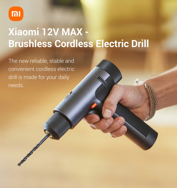 Xiaomi 12V MAX Trapano a batteria senza spazzole Trapano a batteria,  potente motore senza spazzole, batteria al litio, 30 Nm di coppia, 30  velocità, nero