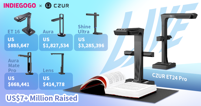  CZUR ET24 Pro Professional Book Scanner, 24MP Document Camera,  3rd Gen Auto-Flatten & Deskew Tech, A3 Document Scanner, 180+ Languages  OCR, Support HDMI, for Windows/MacOS/Linux : Office Products