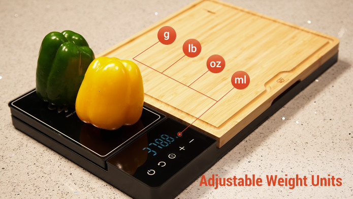 This Incredible Smart Cutting Board Has a Built-In Scale, Timer