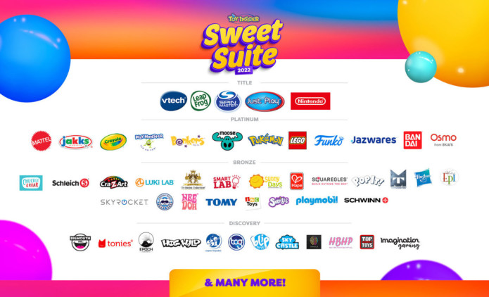 Image contains a series of logos and sponsorship levels for Sweet Suite 2022.