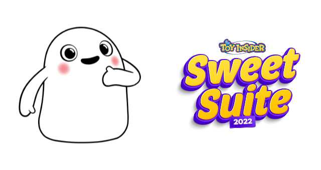 Image contains an illustration of Snorble® looking happy next to the logo for The Toy Insider Sweet Suite 2022.