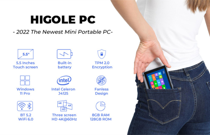 HIGOLE PC 2022 The Newest Touch MINI Portable PC