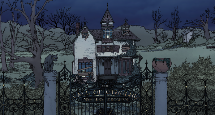 An illustration of a decrepit victorian manor