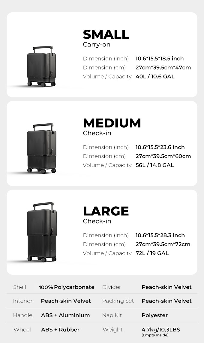 VELO 3-in-1 expandable hard-side luggage switches between 3 different  suitcase sizes » Gadget Flow