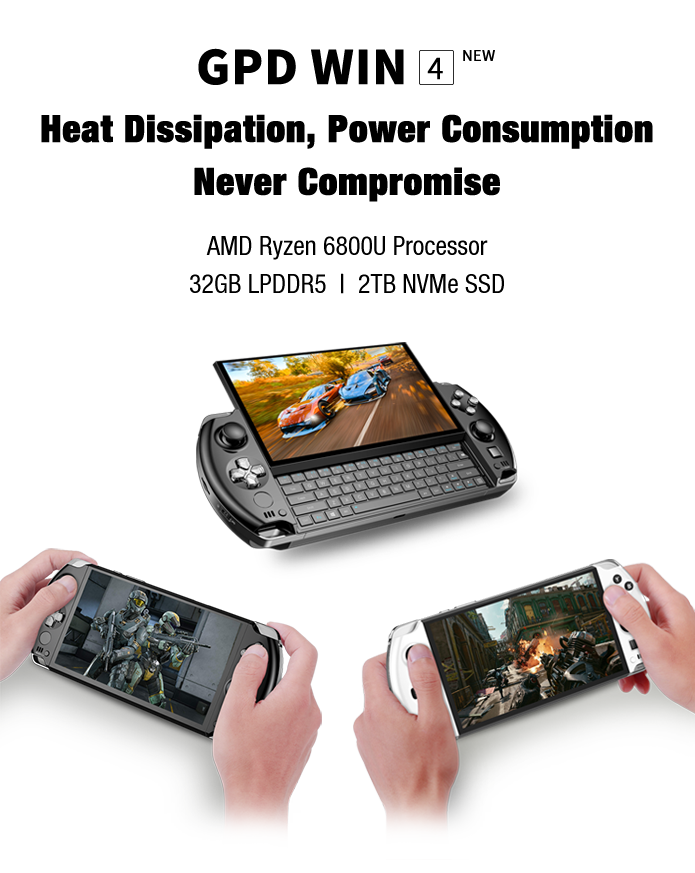 New Arrival! Gpd Win4 Win 4 Amd 6800u 6inch Handheld Gamepad