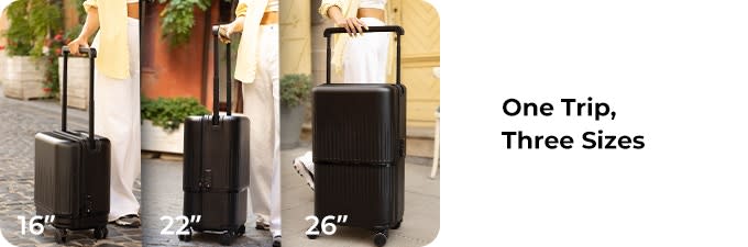 VELO 3-in-1 expandable hard-side luggage switches between 3 different  suitcase sizes » Gadget Flow