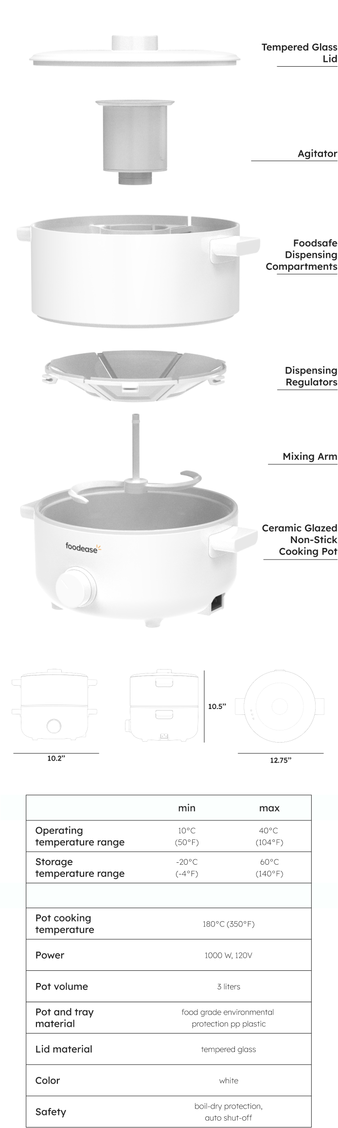 Foodease: All-in-One Automatic Smart Cooking Appliance by foodease