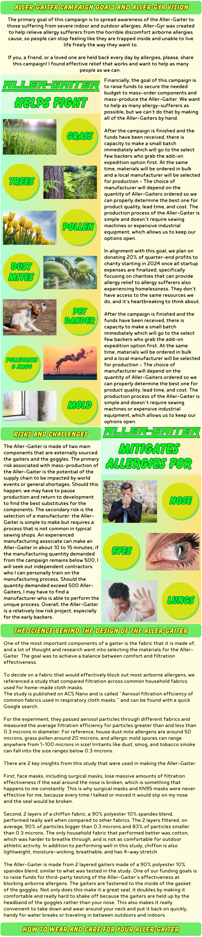 The Aller-Gaiter: Allergy Mask and Eye Protection