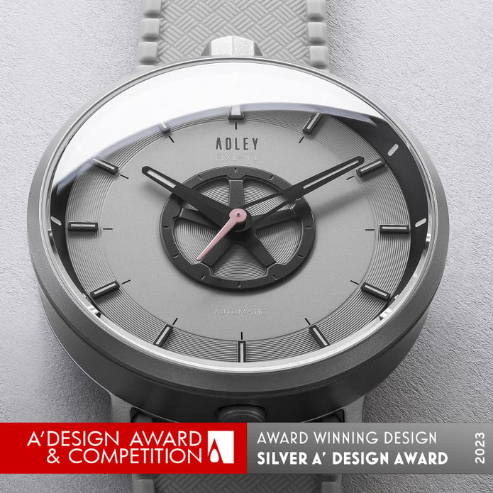 Montre Adley FIXI-T1 Automatique Pour Homme - Boîtier Acier Blanc 40mm, Bracelet Bleu Silicone, Verre Saphir - Look Sportif Et élégant