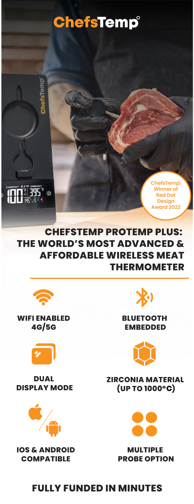 100% Wire Free Bluetooth and WiFi Meat Thermometer - China Bluetooth and WiFi  Meat Thermometer, 100% Wire Free Meat Thermometer