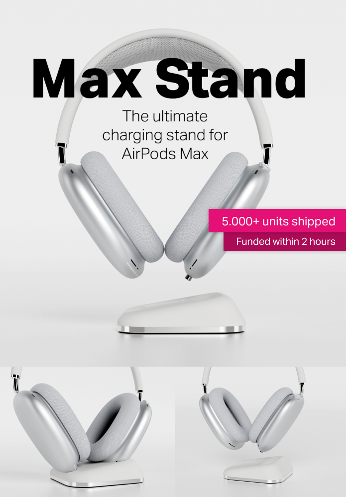 Max Stand, un support qui charge les AirPods Max sur Kickstarter