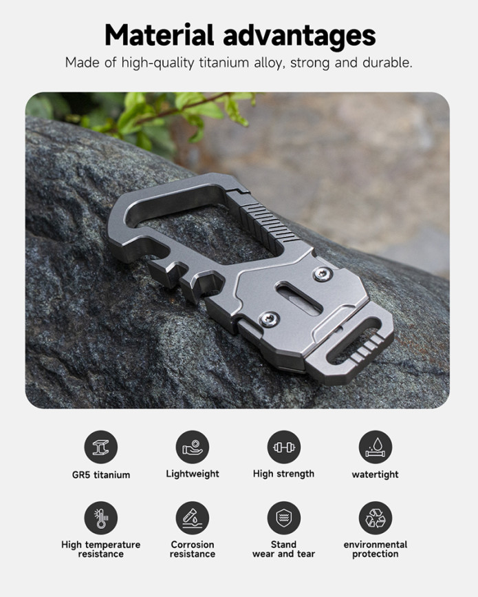 Titanium KeySnap combines a carabiner, keychain and blade