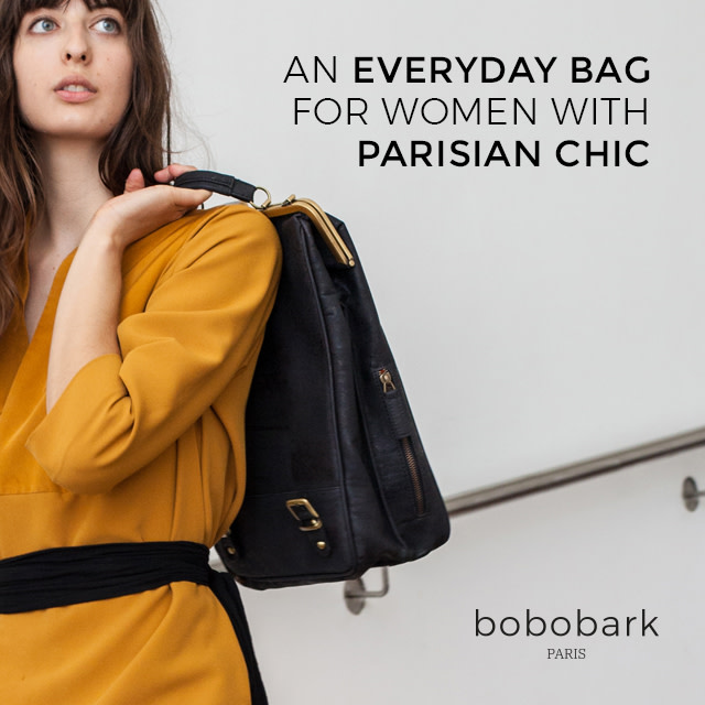 BOBOBARK- DESIGNED FOR WOMEN. MADE FOR LIFE.  BOBOBARK- DESIGNED FOR  WOMEN. MADE FOR LIFE. Elie and Natacha wanted to design a bag that combines  fashion & nature, ethics & aesthetics. From