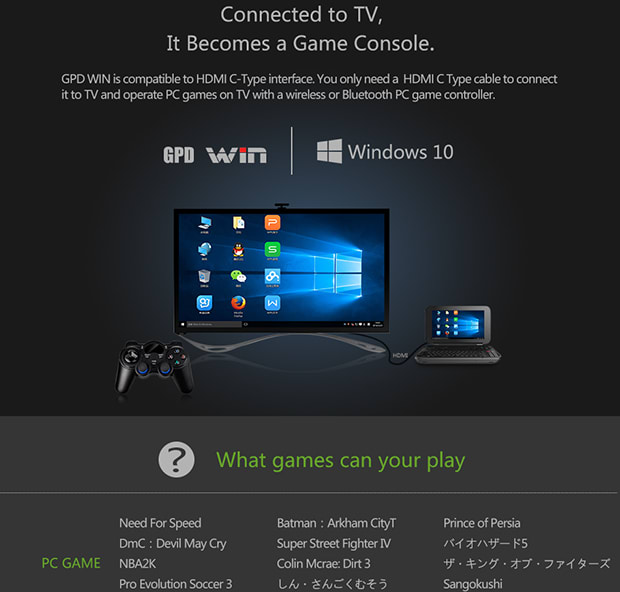 GPD WIN Intel Z8700 Win 10 OS Game Console | Indiegogo