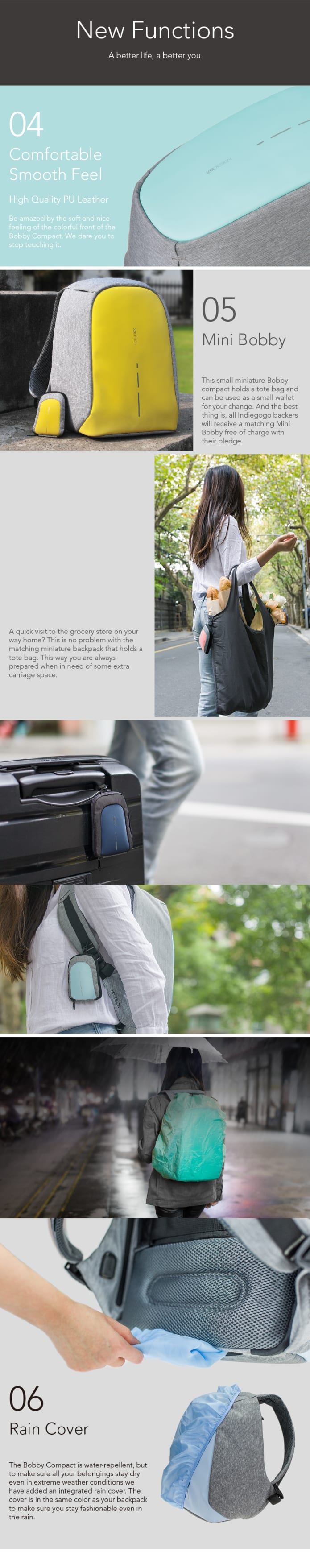 bobby compact anti theft backpack